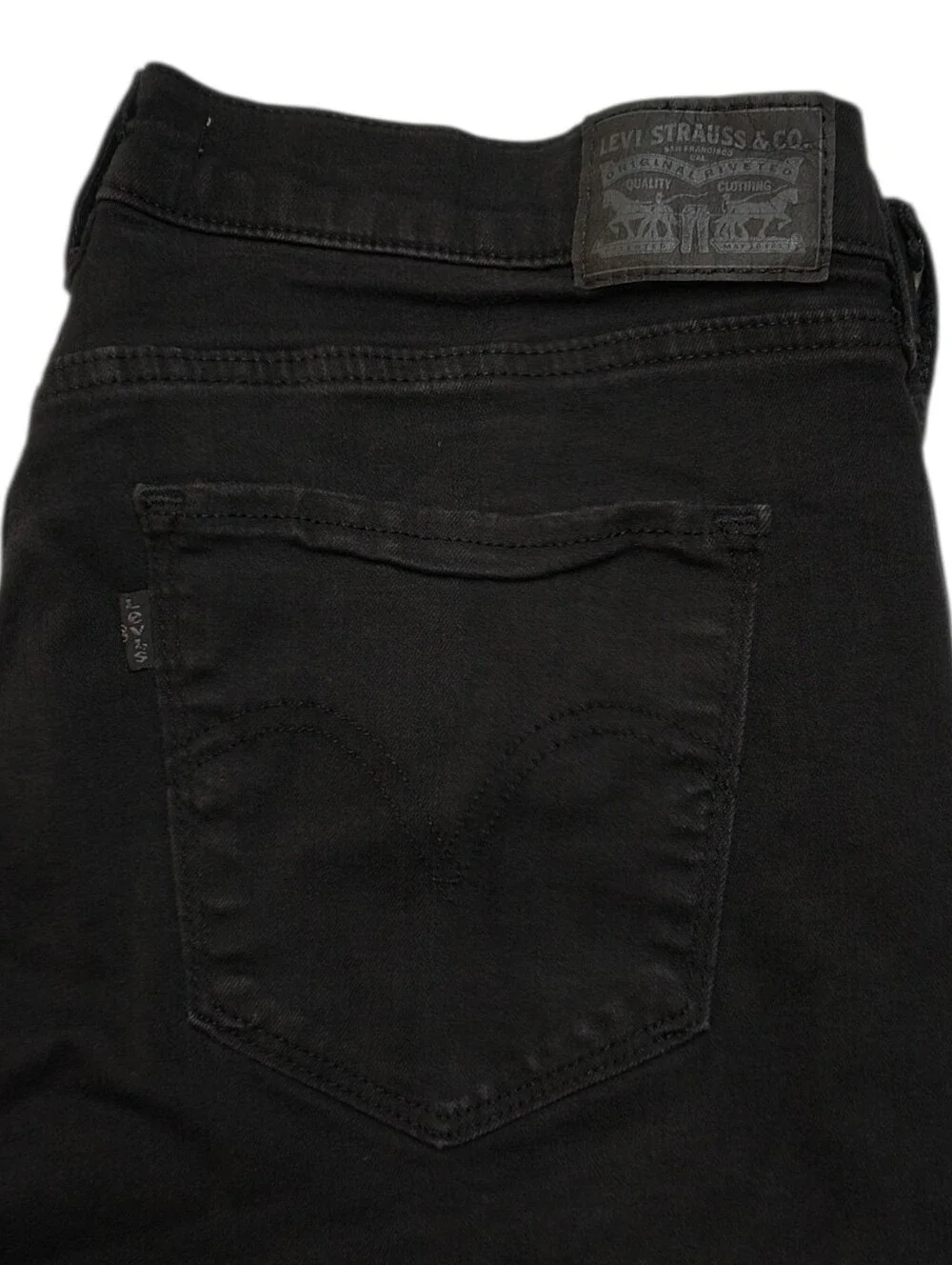 Levi's Black Classic Straight Leg Jeans Size 14 Petite